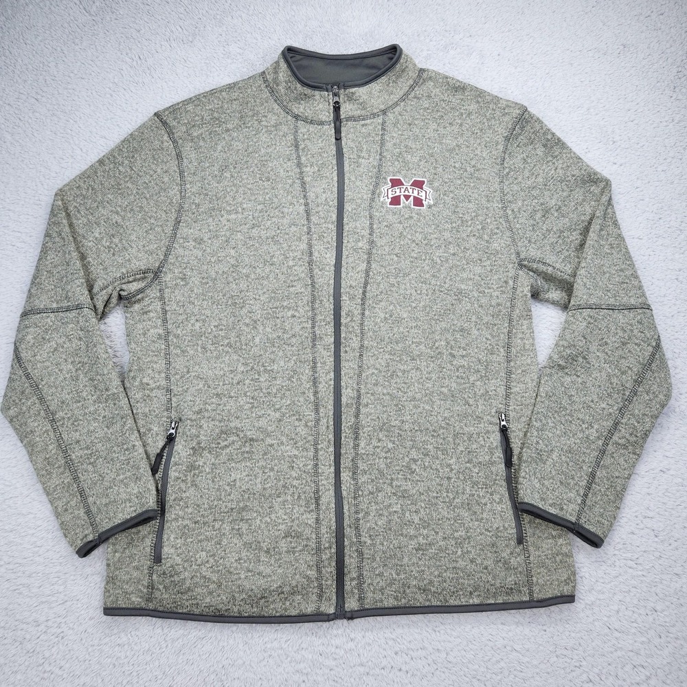 Mississippi State Bulldogs Jacket Mens XL Gray NCAA Football Full Zip Colosseum - Picture 3 of 14